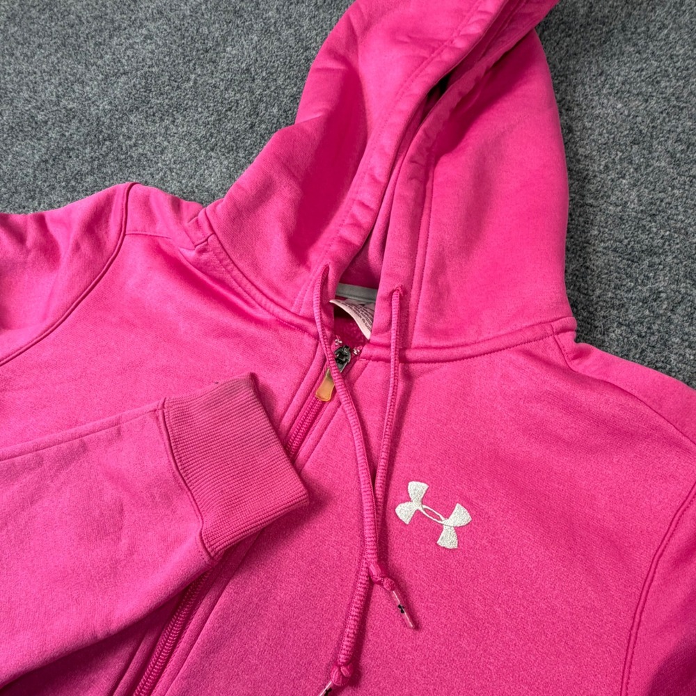 Under Armour Womens Size Small‎ Full Zip Hoodie Pink Athletic Sweatshirt Logo